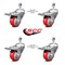 Service Caster 3 Inch Red Polyurethane Swivel 1/2 Inch Stem Caster Set with Total Lock Brake SCC-TSTTL20S314-PPUB-RED-121315-4 - alternate 4